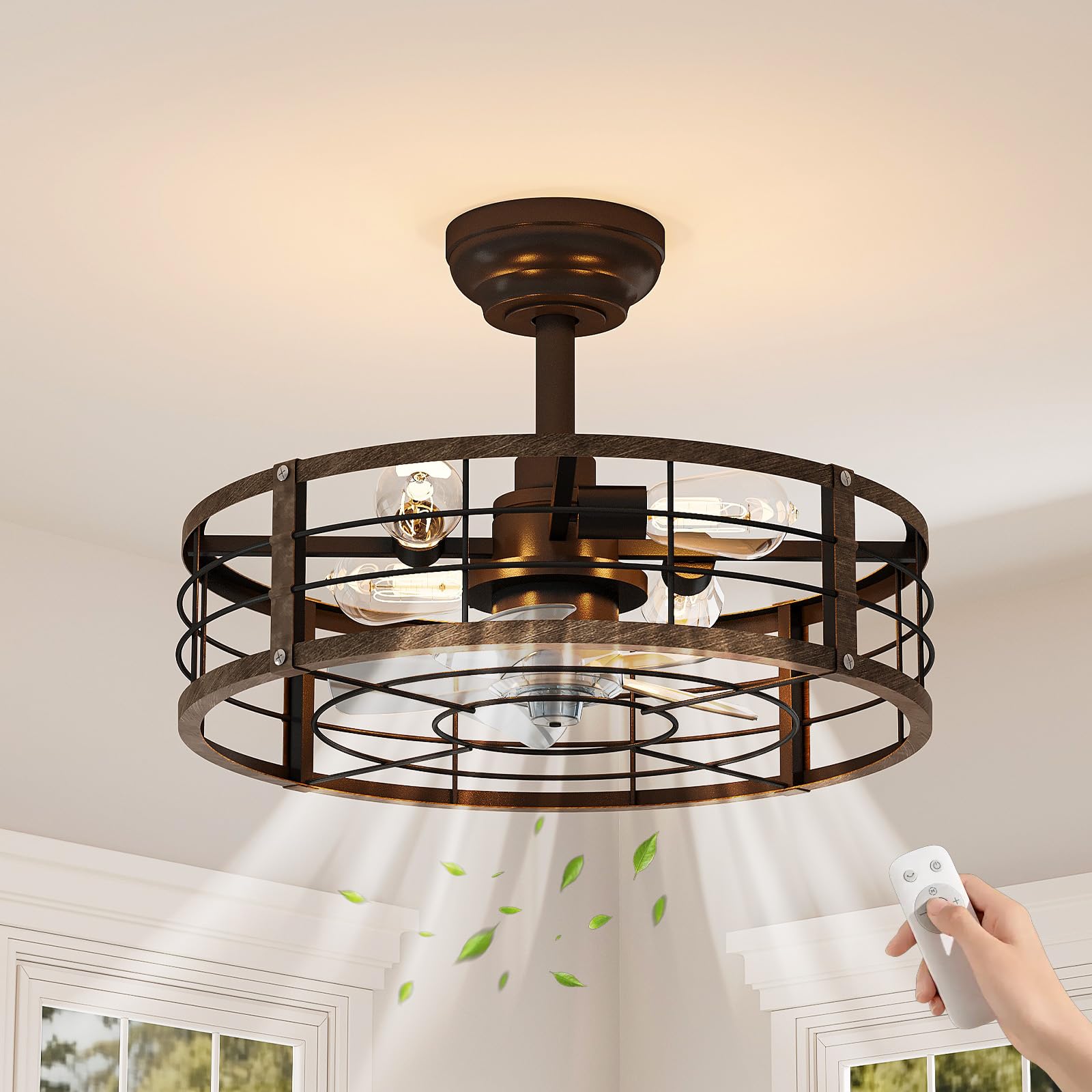 Ceiling Fan Mount - 20'' plafondventilator met licht en afstandsbediening,