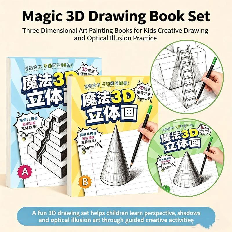Home Improvement Books - 1/3 stuks magische 3D stereoscopische schilderboeken