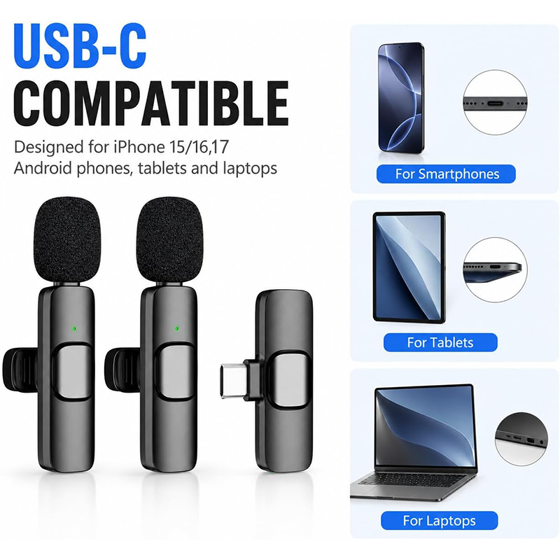 Home Improvements - Draadloze Lavalier Microfoon voor iPhone 15/16/17