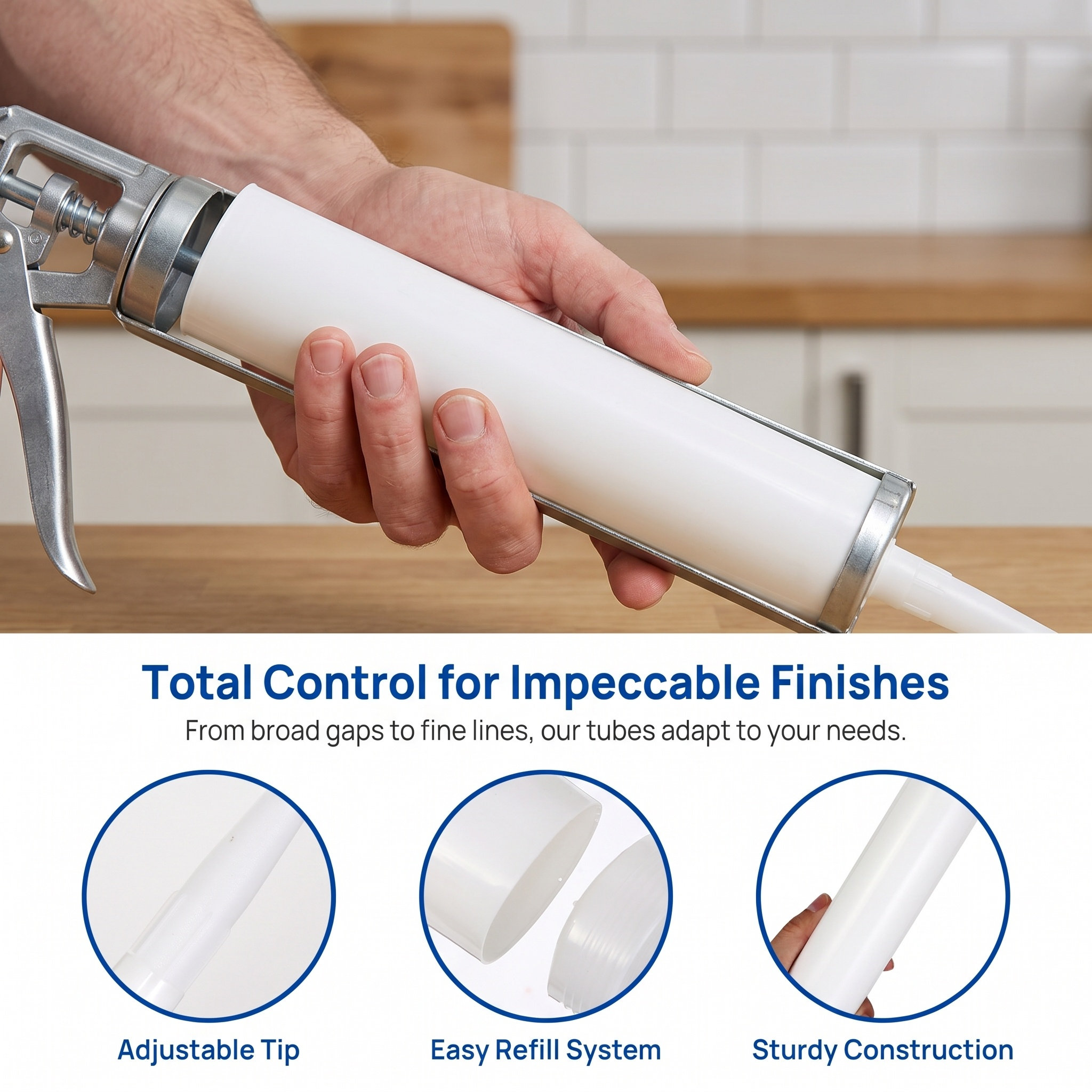 Home Improvements - Navulbare, lege tubes voor kit, 5