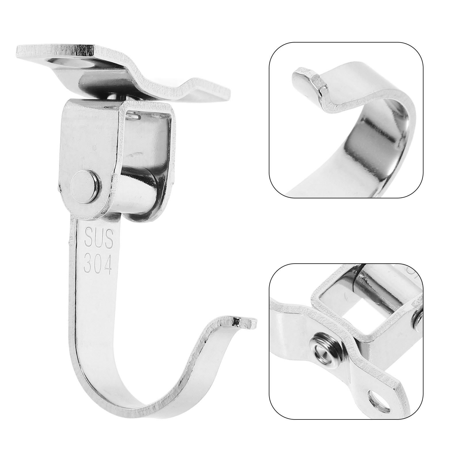 Ceiling Fan Mount - 2 stuks roestvrijstalen plafondhaak, zware draaibare