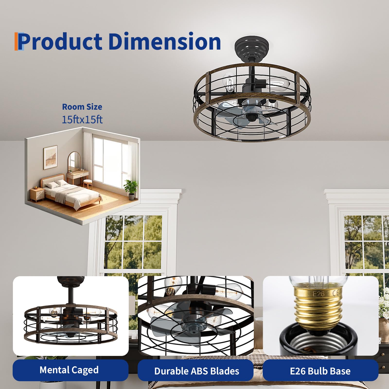 20'' plafondventilator met lic - Ceiling Fan Mount recensie en prijs
