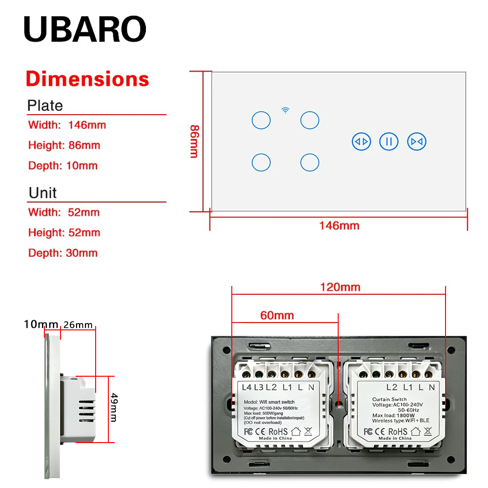 UBARO EU Type Smart Light Swit - App Home Improvement recensie en prijs
